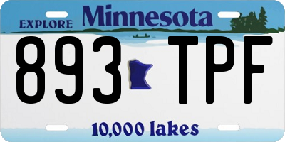 MN license plate 893TPF