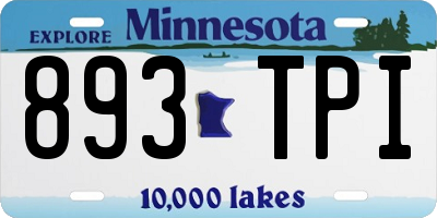 MN license plate 893TPI