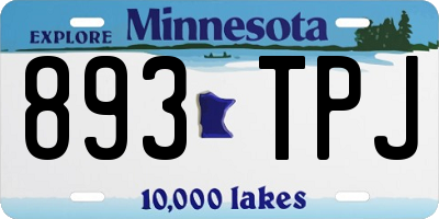 MN license plate 893TPJ