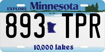 MN license plate 893TPR