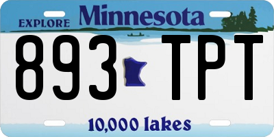 MN license plate 893TPT