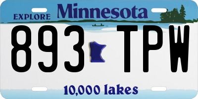 MN license plate 893TPW