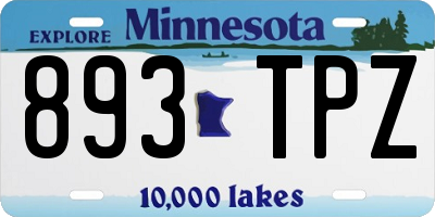 MN license plate 893TPZ