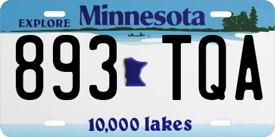 MN license plate 893TQA