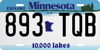 MN license plate 893TQB