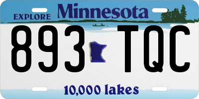 MN license plate 893TQC