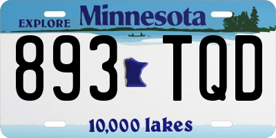 MN license plate 893TQD