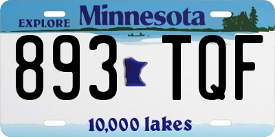 MN license plate 893TQF