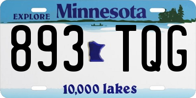 MN license plate 893TQG