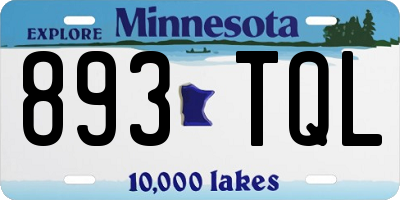 MN license plate 893TQL