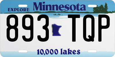 MN license plate 893TQP