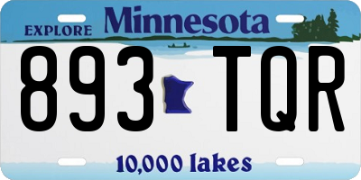 MN license plate 893TQR
