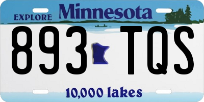 MN license plate 893TQS