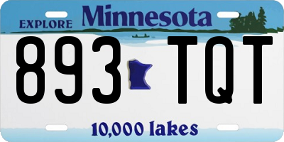 MN license plate 893TQT