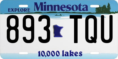 MN license plate 893TQU