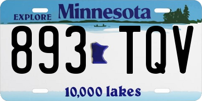 MN license plate 893TQV