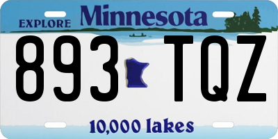 MN license plate 893TQZ