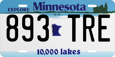 MN license plate 893TRE