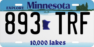 MN license plate 893TRF