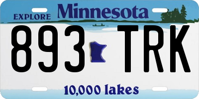 MN license plate 893TRK