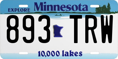 MN license plate 893TRW