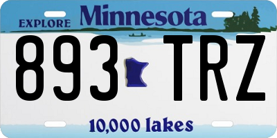 MN license plate 893TRZ
