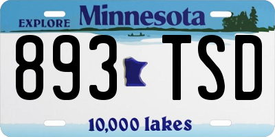 MN license plate 893TSD
