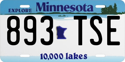 MN license plate 893TSE