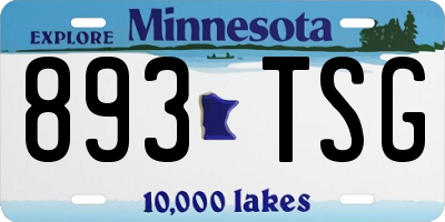 MN license plate 893TSG