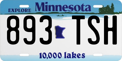 MN license plate 893TSH