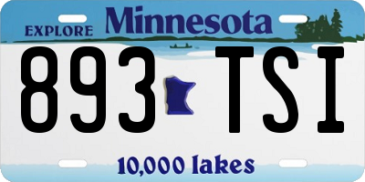 MN license plate 893TSI