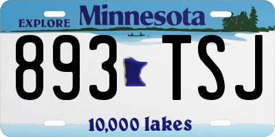 MN license plate 893TSJ