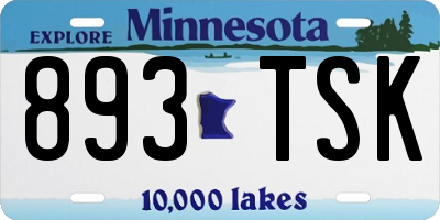 MN license plate 893TSK