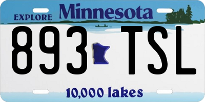 MN license plate 893TSL