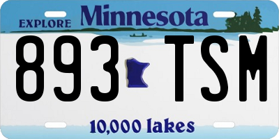 MN license plate 893TSM