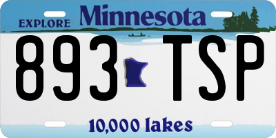MN license plate 893TSP