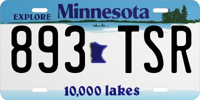 MN license plate 893TSR