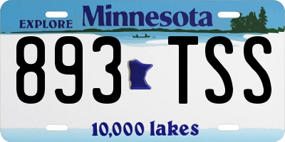 MN license plate 893TSS