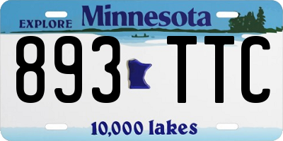 MN license plate 893TTC