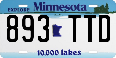 MN license plate 893TTD