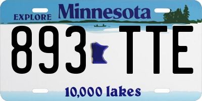 MN license plate 893TTE