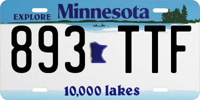 MN license plate 893TTF