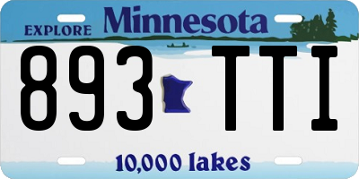 MN license plate 893TTI