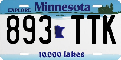MN license plate 893TTK