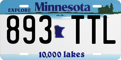 MN license plate 893TTL