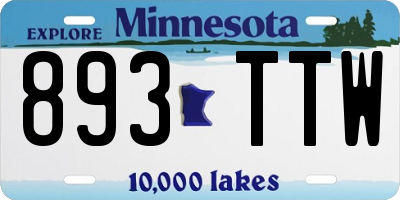 MN license plate 893TTW