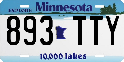 MN license plate 893TTY