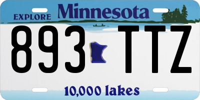 MN license plate 893TTZ