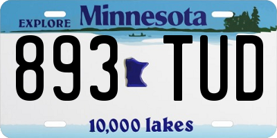 MN license plate 893TUD