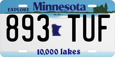 MN license plate 893TUF